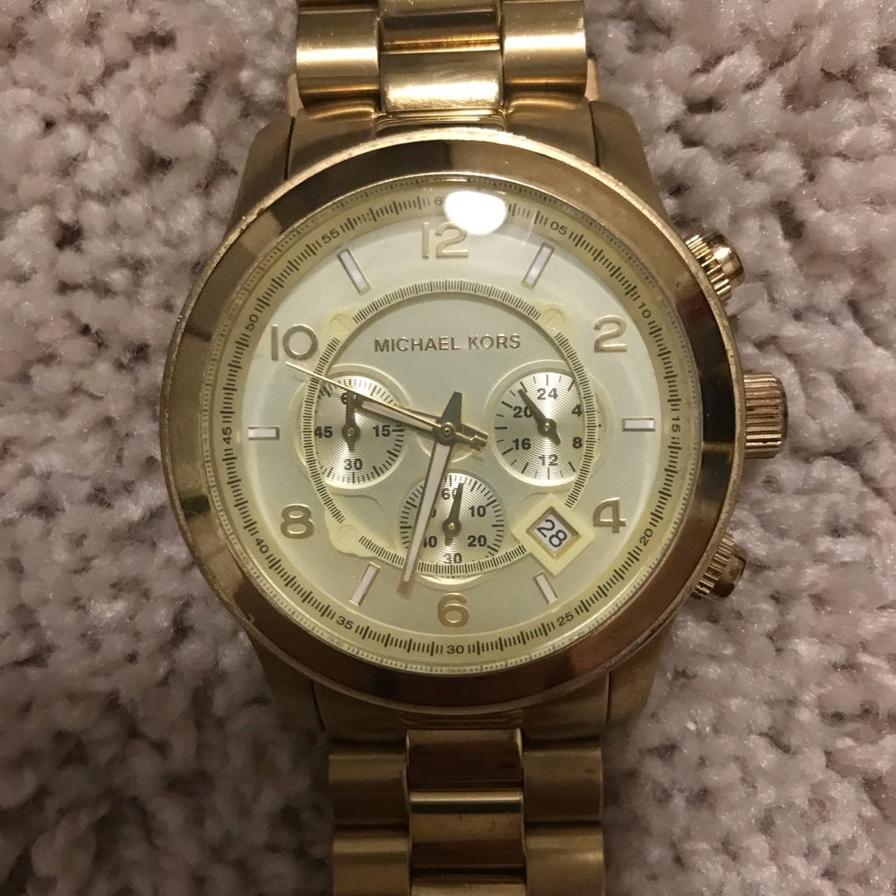Michael Kors Gold Runway Chronograph Watch unisex women